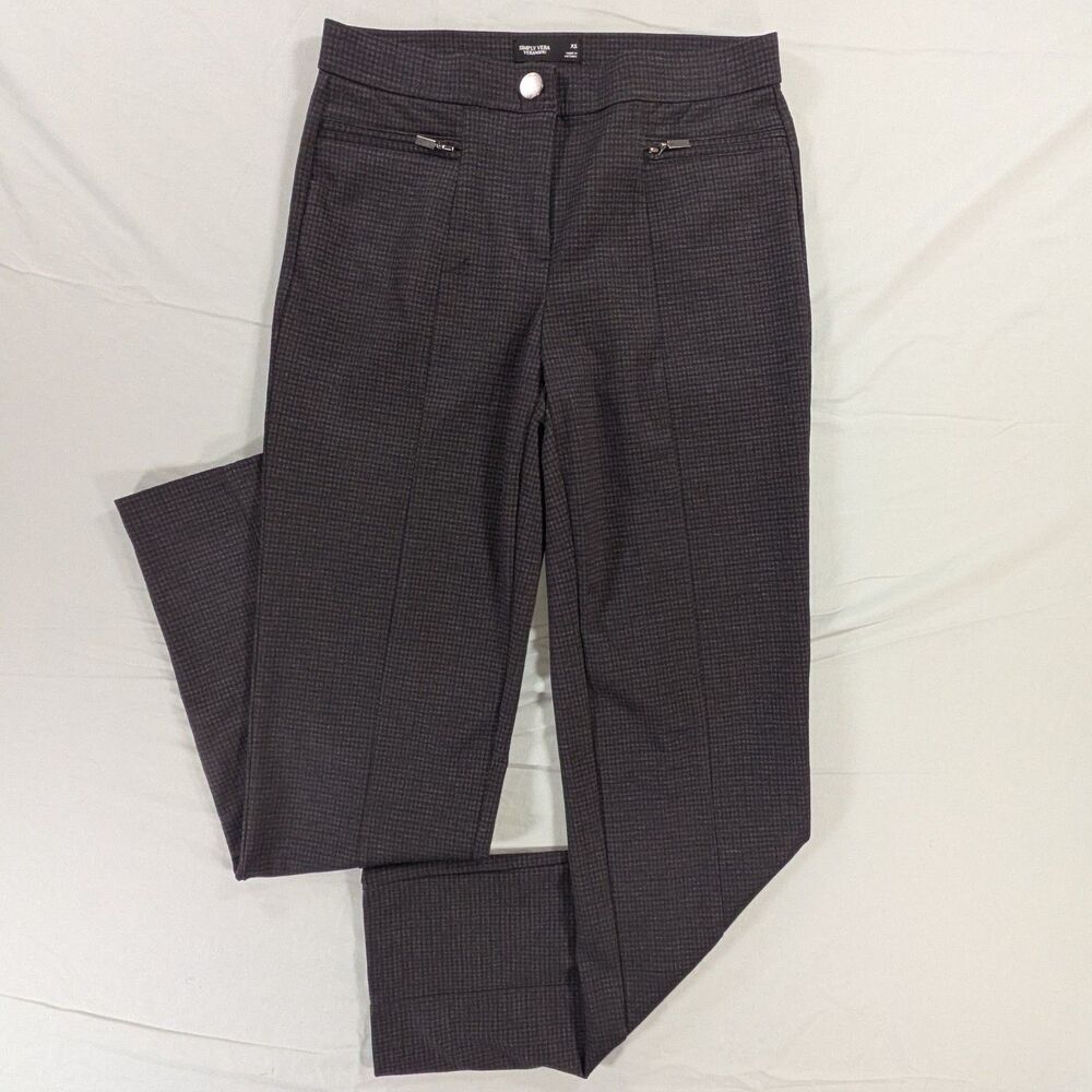 Simply Vera Vera Wang Houndstooth Straight Leg Pants Stretch Women XS
